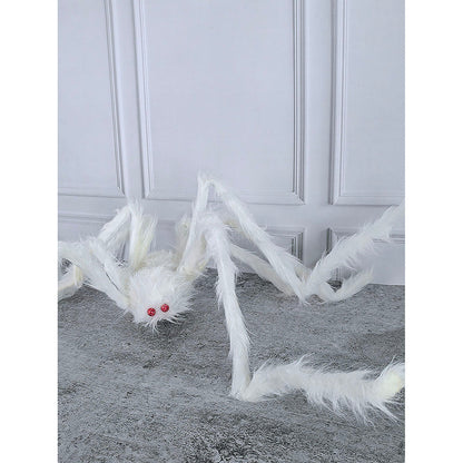 Giant Furry White Spider with Red Eyes
