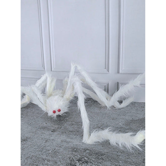 Giant Furry White Spider with Red Eyes