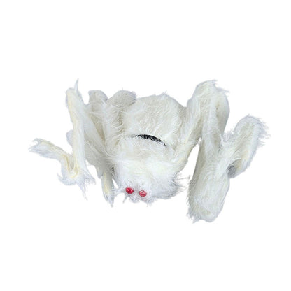 Giant Furry White Spider with Red Eyes