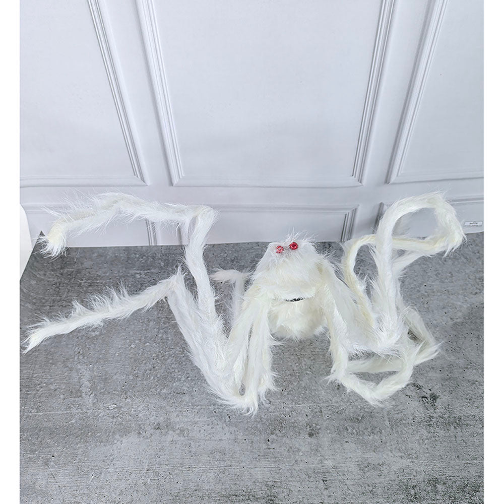Giant Furry White Spider with Red Eyes