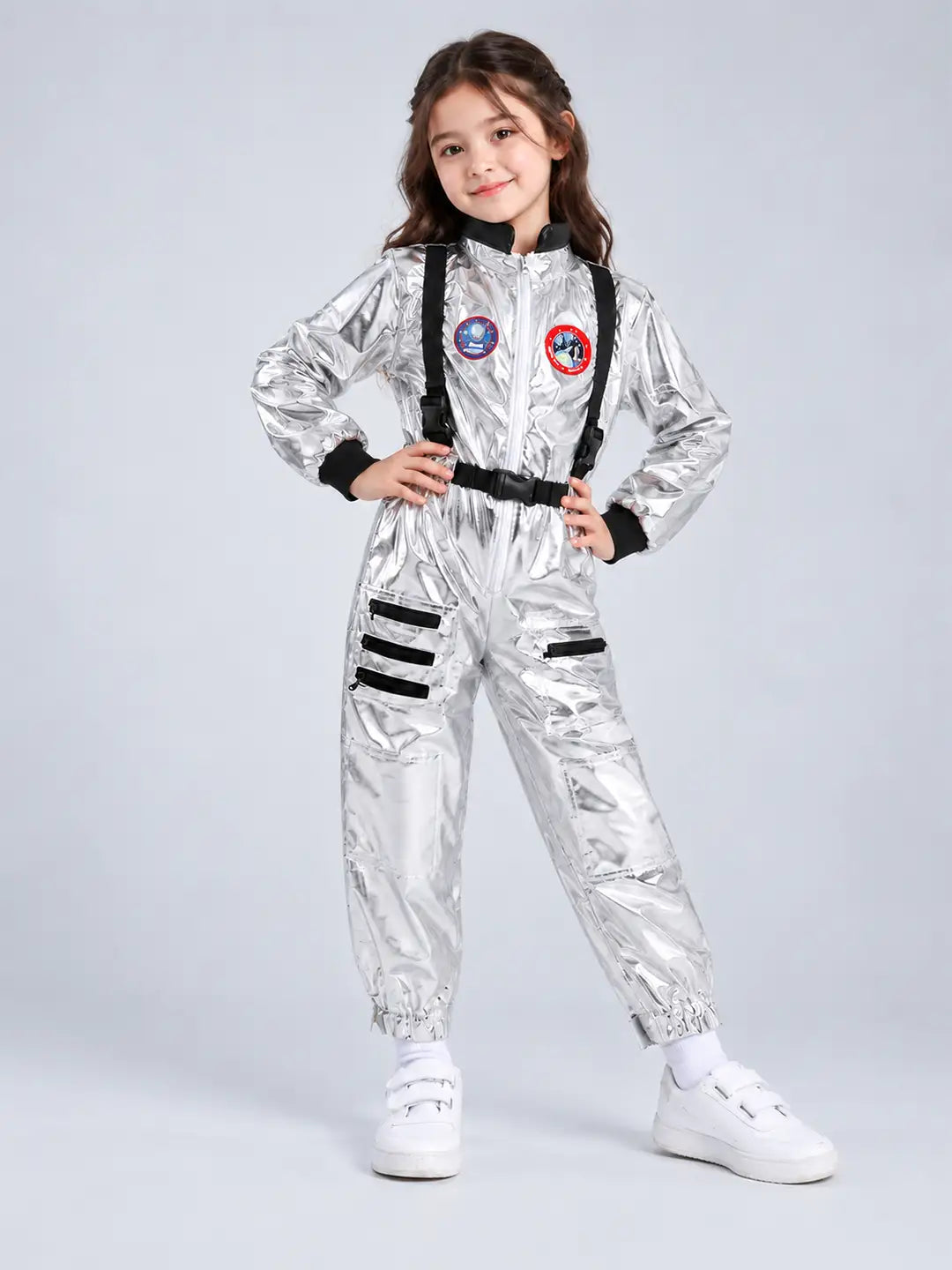 Shiny Silver Astronaut kids' Halloween costume