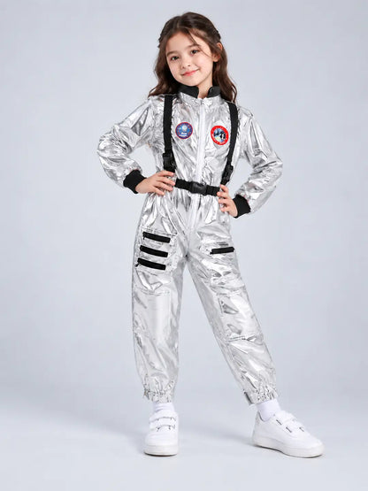 Shiny Silver Astronaut kids' Halloween costume