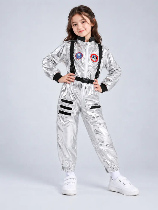 Shiny Silver Astronaut kids' Halloween costume