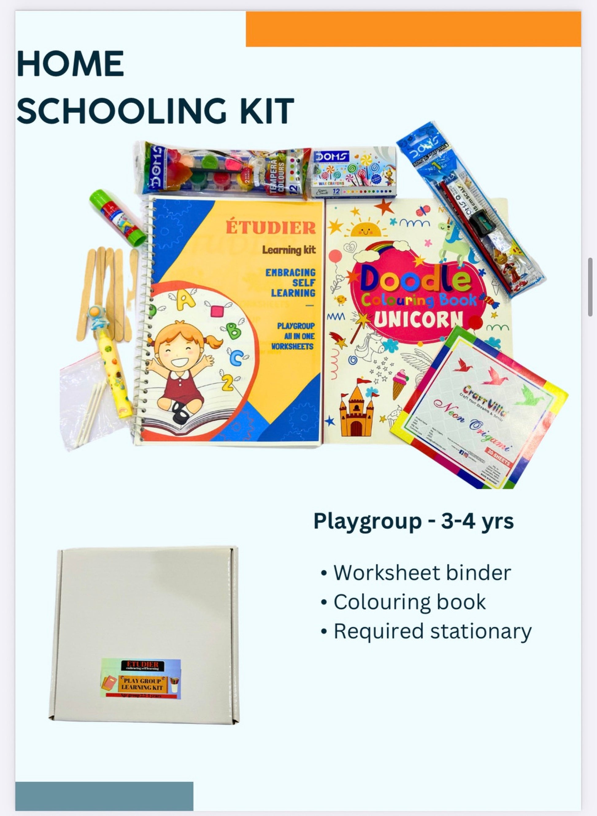 Étudier Home Schooling Kit for playgroup kids age 3 to 4 years