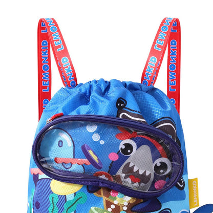Kids, Blue Dino waterproof swimming bag/ beach Bag - Little Surprise BoxKids, Blue Dino waterproof swimming bag/ beach Bag