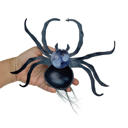 Large Hairy Black Spider Halloween Decor