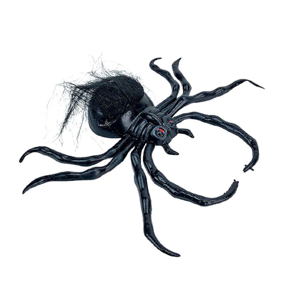Large Hairy Black Spider Halloween Decor