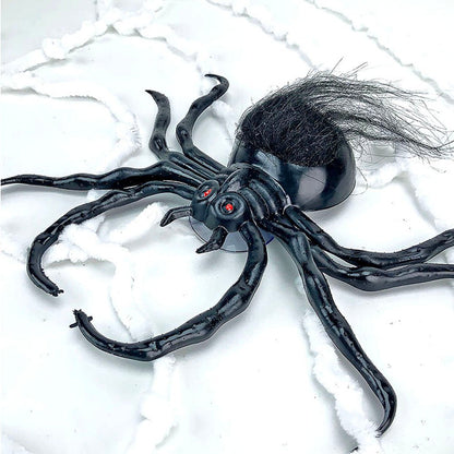 Large Hairy Black Spider Halloween Decor