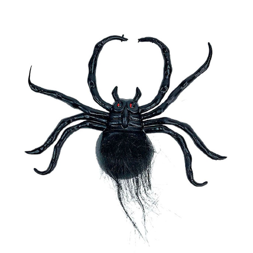 Large Hairy Black Spider Halloween Decor
