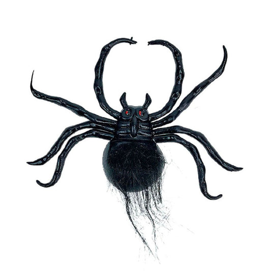 Large Hairy Black Spider Halloween Decor