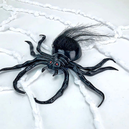 Large Hairy Black Spider Halloween Decor