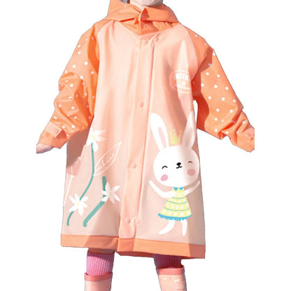 Little Surprise Box 3d Bunny Orange Sleeves & Hood Knee Length Raincoat for Kids - Little Surprise BoxLittle Surprise Box 3d Bunny Orange Sleeves & Hood Knee Length Raincoat for Kids