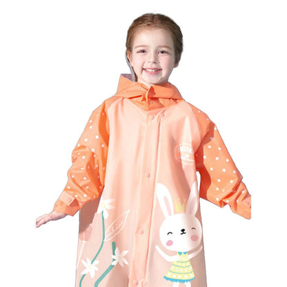 Little Surprise Box 3d Bunny Orange Sleeves & Hood Knee Length Raincoat for Kids - Little Surprise BoxLittle Surprise Box 3d Bunny Orange Sleeves & Hood Knee Length Raincoat for Kids