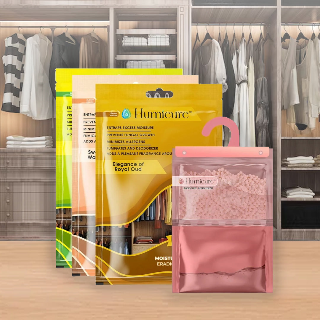 Humicure Moisture Absorber Hanging Bags - 220g / 500ml Fragrance Combo 3 (Midnight Jasmine - Morning Mist - Blushing Cherry Blossom) 3