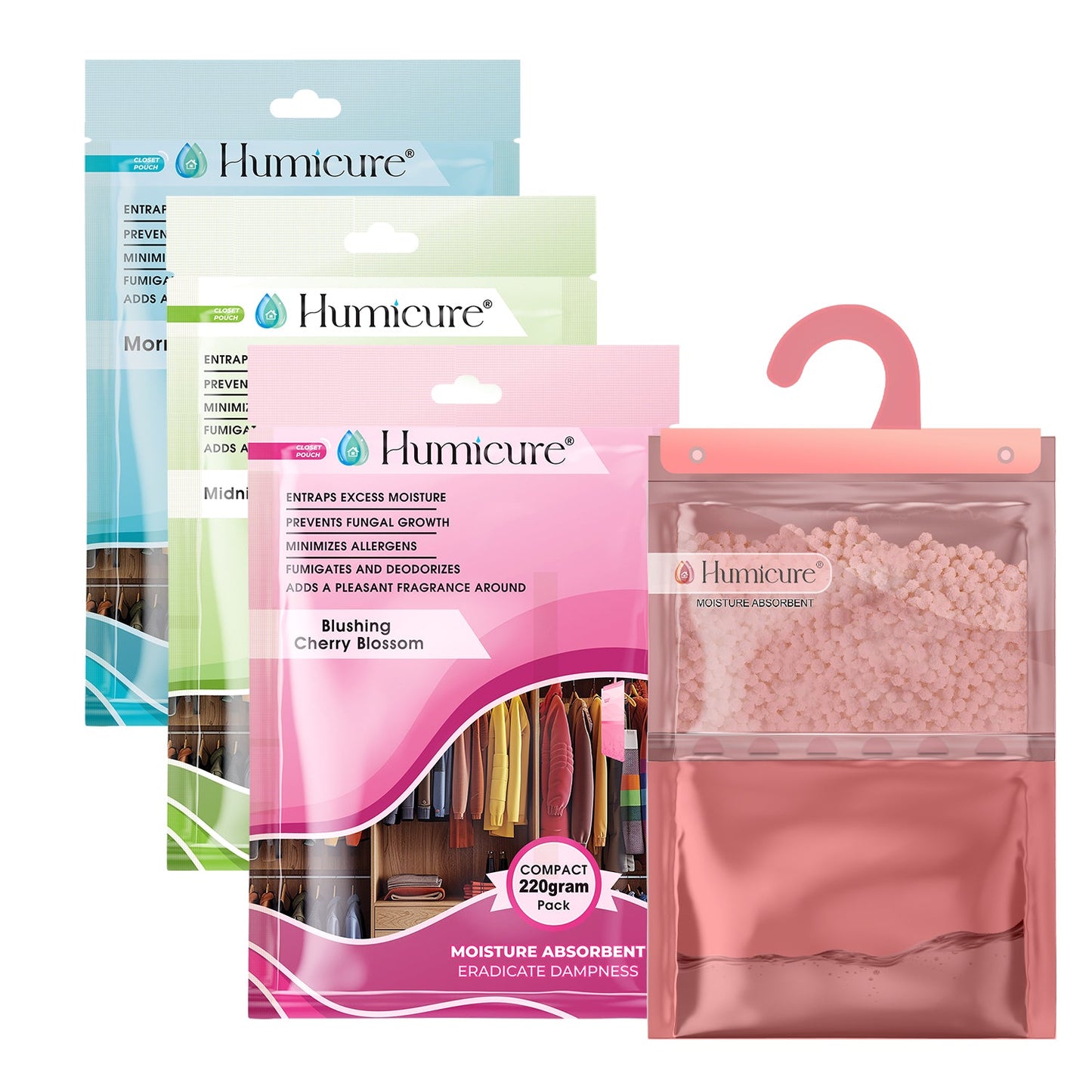 Humicure Moisture Absorber Hanging Bags - 220g / 500ml Midnight Jasmine 12