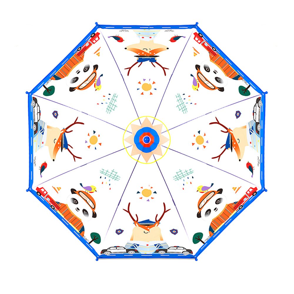 Panda Police Transparent Style Blue Umbrella for Kids - Little Surprise BoxPanda Police Transparent Style Blue Umbrella for Kids
