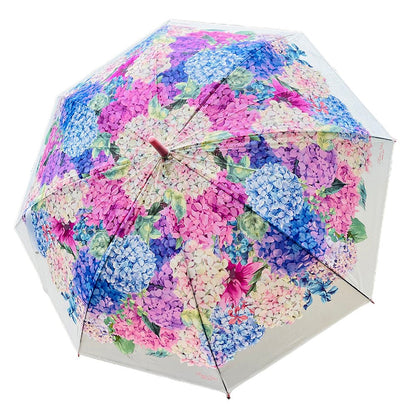 Pink Hydrangea Bunch Floral Print Translucent All-season Umbrella for kids & Adults - Little Surprise BoxPink Hydrangea Bunch Floral Print Translucent All-season Umbrella for kids & Adults