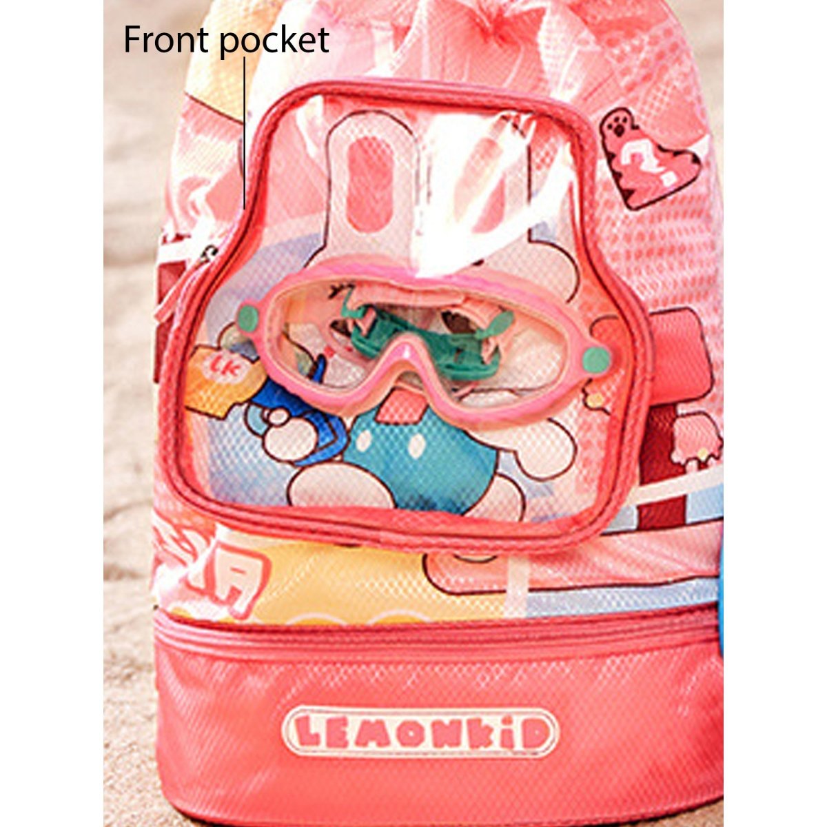 Pink Rabbit Face, Waterproof Swimming Bag/ Beach Bag - Little Surprise BoxPink Rabbit Face, Waterproof Swimming Bag/ Beach Bag