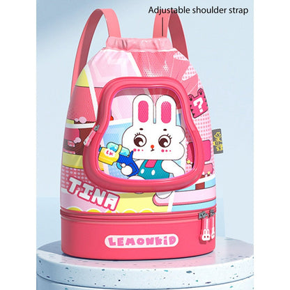 Pink Rabbit Face, Waterproof Swimming Bag/ Beach Bag - Little Surprise BoxPink Rabbit Face, Waterproof Swimming Bag/ Beach Bag