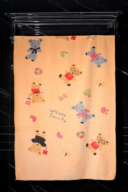 Kids Towel Pooh Print Blue Towel