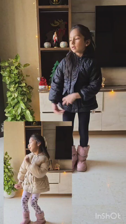 Baby Girl Full Puffy Jacket With Matching Purse