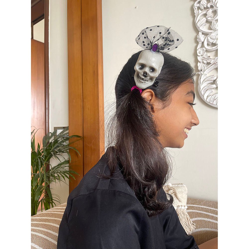 Purple Bling Skull Alligator Clip