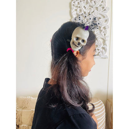 Purple Bling Skull Alligator Clip