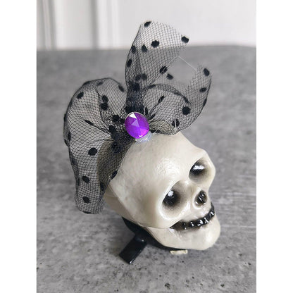 Purple Bling Skull Alligator Clip