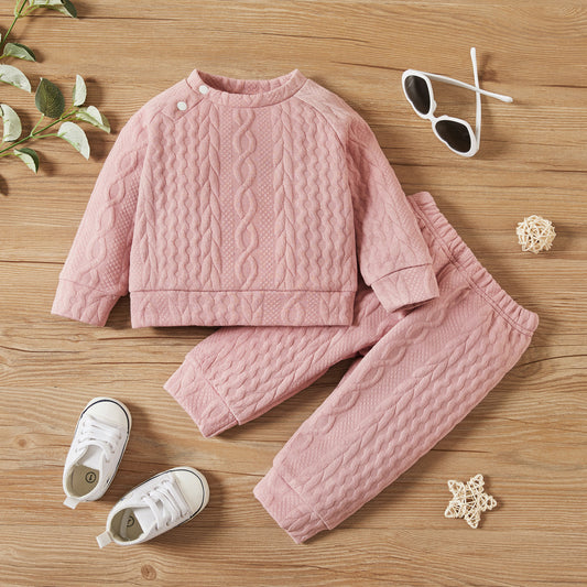 Baby Girl Sweatshirt & Pants Set Pink Sets for kids