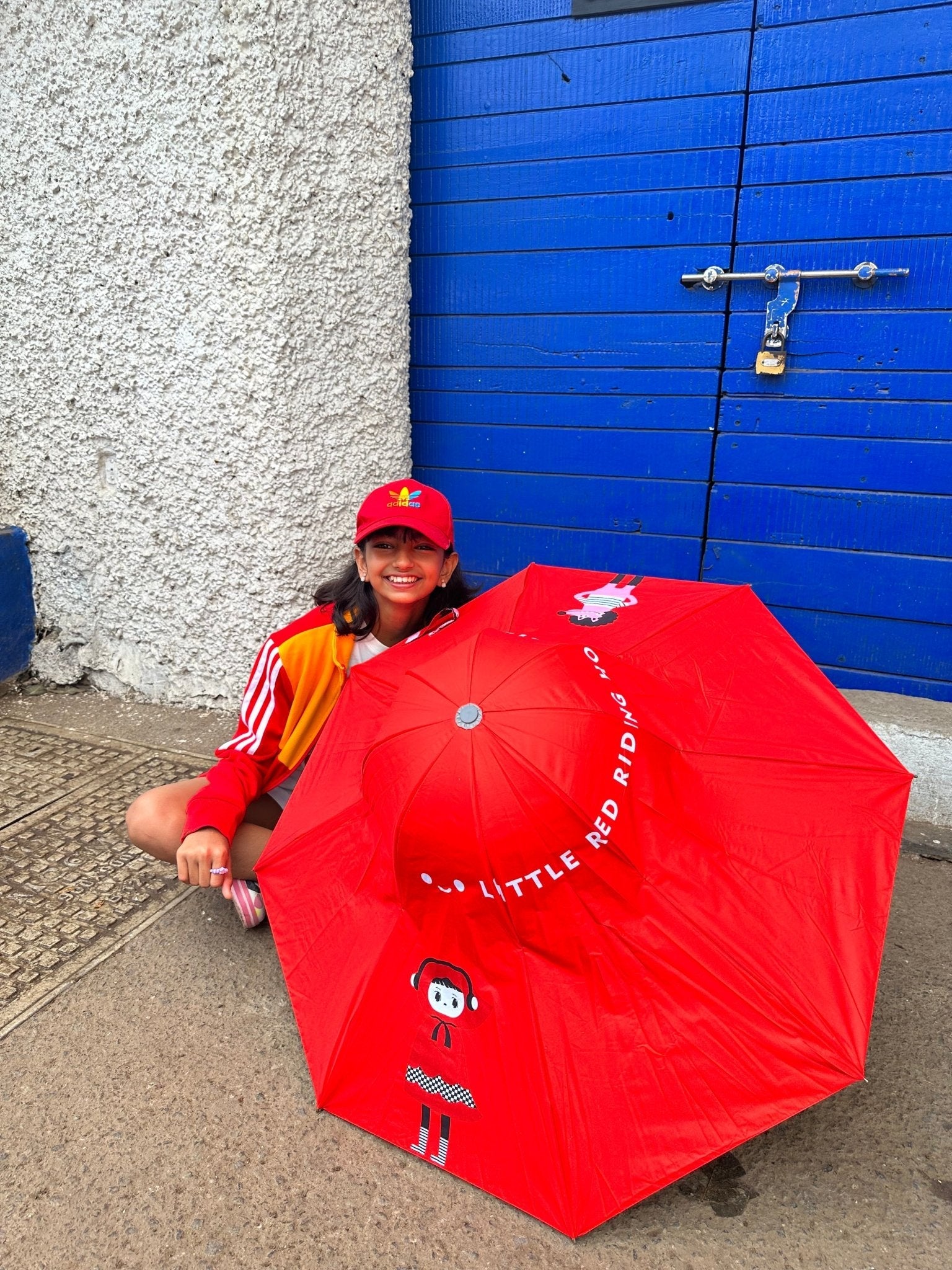 Red Riding Hood theme, Unique Spanish Patio Style Kids Umbrella, 5-12 years,Red - Little Surprise BoxRed Riding Hood theme, Unique Spanish Patio Style Kids Umbrella, 5-12 years,Red