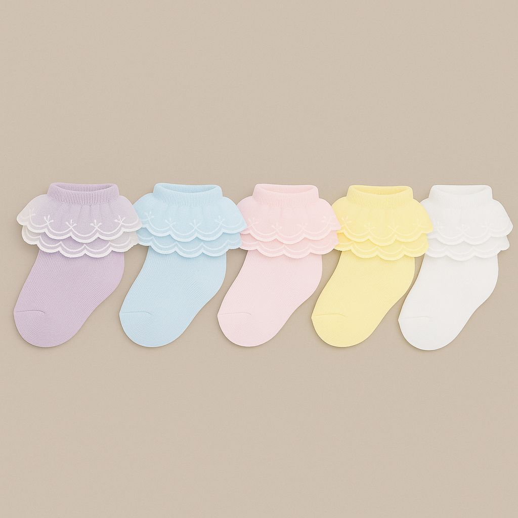 Frilly Party Lace Socks - Pack of 5 for kids