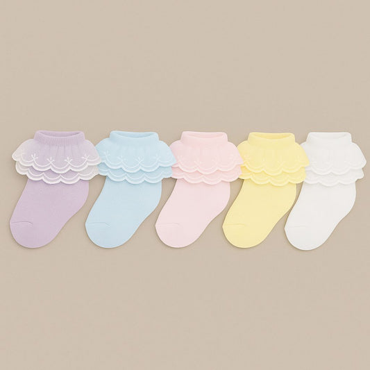 Frilly Party Lace Socks - Pack of 5 for kids