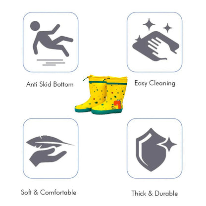 Rock n Roll Dino Flexible Rubber Rain Gumboots for Toddlers and Kids - Little Surprise BoxRock n Roll Dino Flexible Rubber Rain Gumboots for Toddlers and Kids