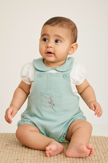 Short Sleeve T-Shirt & Dungaree Set