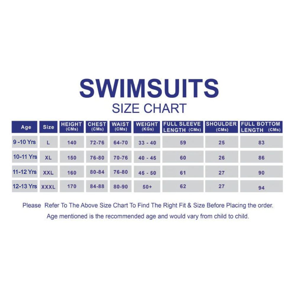 Blue & Red Full Length Swimwear for Teens & Adults with UPF 30+ with Free Washbag - Little Surprise Box