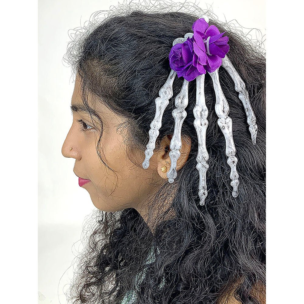 Skeleton Hand Hair Clip – Purple