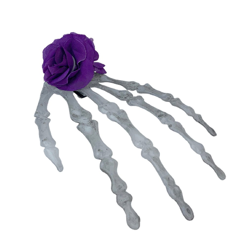 Skeleton Hand Hair Clip – Purple