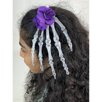 Skeleton Hand Hair Clip – Purple