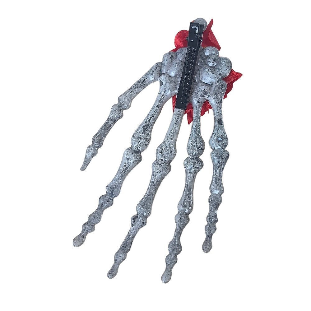 Skeleton Hand Hair Clip – Red