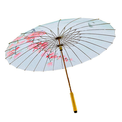 Teal & Pink Floral, Chinese Canopy Style Rain and All season Umbrella - Little Surprise BoxTeal & Pink Floral, Chinese Canopy Style Rain and All season Umbrella