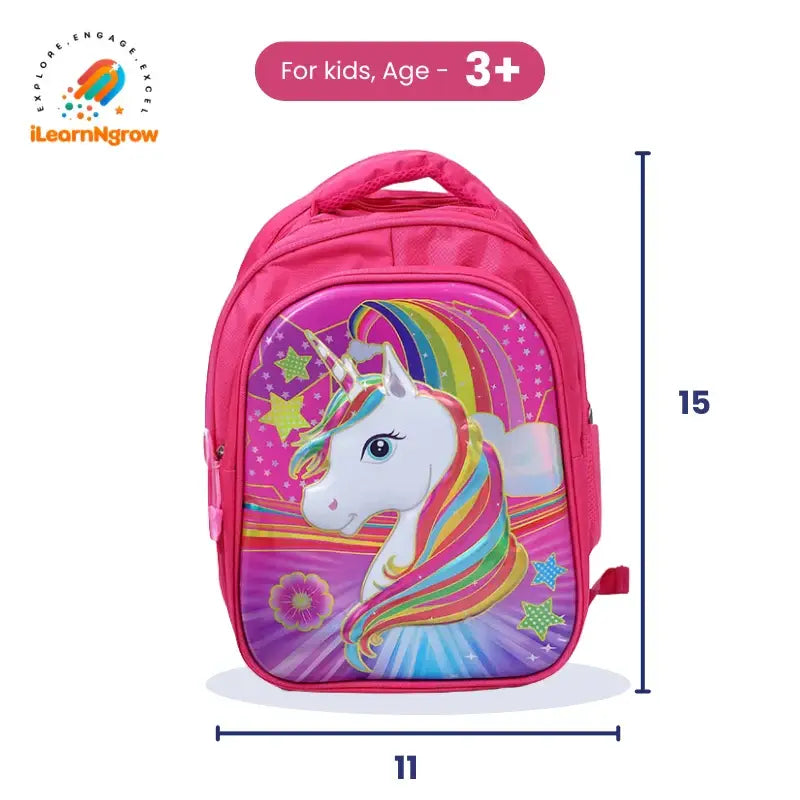 Unicorn Theme School Bag for Kids – Lightweight Pink Shoulder Bag for Girls