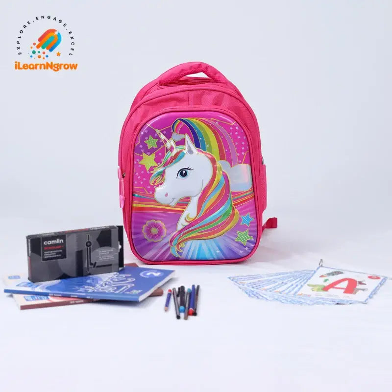 Unicorn Theme School Bag for Kids – Lightweight Pink Shoulder Bag for Girls