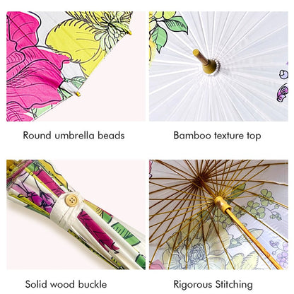 Watercolour Flowers, Chinese Canopy Style Rain and All season Umbrella - Little Surprise BoxWatercolour Flowers, Chinese Canopy Style Rain and All season Umbrella