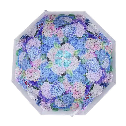 White Hydrangea Bunch Floral Print Translucent All-season Umbrella for Kids & Adults - Little Surprise BoxWhite Hydrangea Bunch Floral Print Translucent All-season Umbrella for Kids & Adults