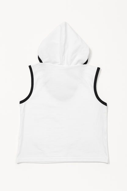 Sleeveless Hooded T-Shirt and Shorts Clothing Set For Girls