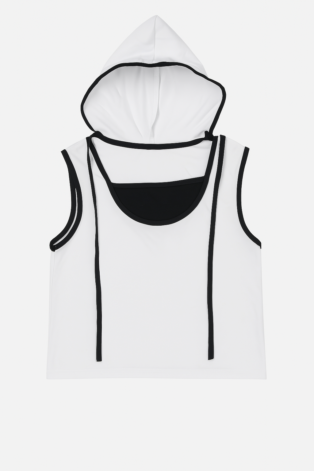 Sleeveless Hooded T-Shirt and Shorts Clothing Set For Girls