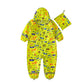 Yellow Safari Kingdom Theme All Over Jumpsuit / Playsuit Raincoat for Kids - Little Surprise BoxYellow Safari Kingdom Theme All Over Jumpsuit / Playsuit Raincoat for Kids