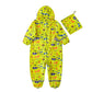 Yellow Safari Kingdom Theme All Over Jumpsuit / Playsuit Raincoat for Kids - Little Surprise BoxYellow Safari Kingdom Theme All Over Jumpsuit / Playsuit Raincoat for Kids