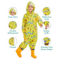 Yellow Safari Kingdom Theme All Over Jumpsuit / Playsuit Raincoat for Kids - Little Surprise BoxYellow Safari Kingdom Theme All Over Jumpsuit / Playsuit Raincoat for Kids