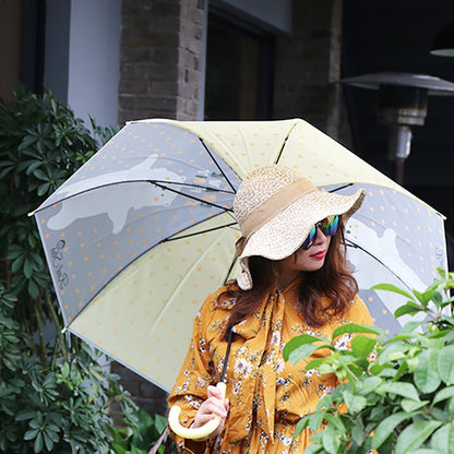 Yellow Translucent Brave Spirit Kelly Jo Teddy print, Rain and All-season Umbrella for Kids & Adults - Little Surprise BoxYellow Translucent Brave Spirit Kelly Jo Teddy print, Rain and All-season Umbrella for Kids & Adults